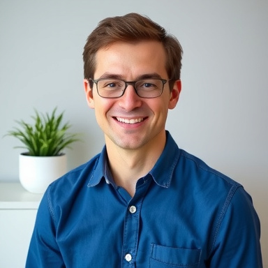 Portret van Mark, oprichter van Qoptum